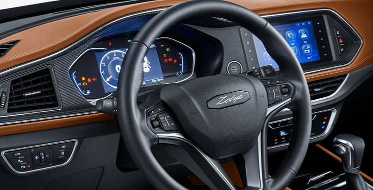 Leather multi-function  steering wheel